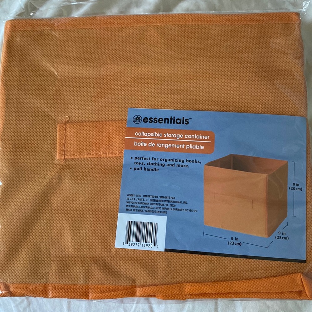 ~Home Essentials~ Orange Collapsible Storage Container